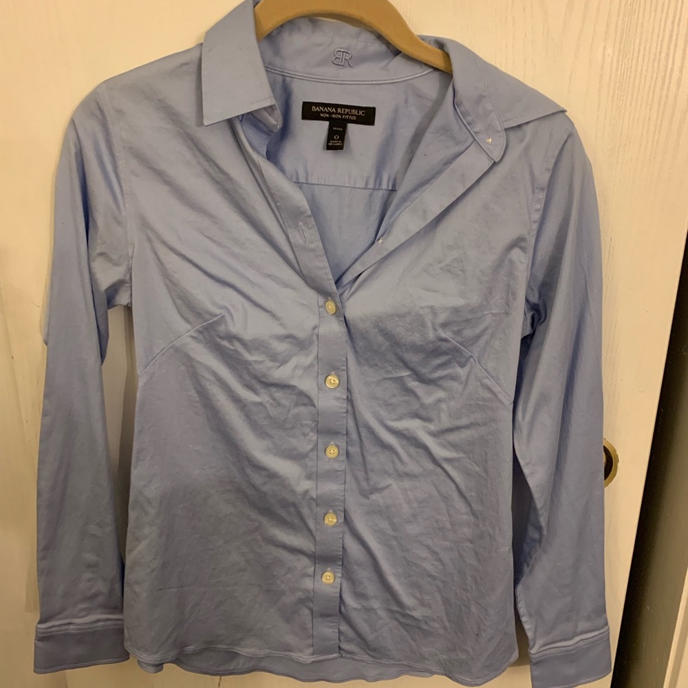 Light blue banana republic button up dress shirt